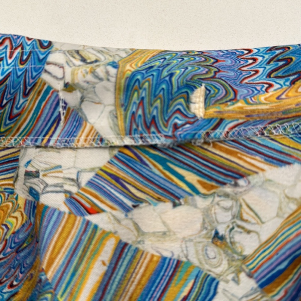 Vintage Psychedelic Rainbow, Men’s Button-up Short Sleeve, No Tags Est size S/XS - Picture 13 of 15
